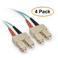thumbnail image 1 of eDragon 10 Gigabit Aqua Fiber Optic Cable, SC/SC, Multimode, Duplex, 50/125, 3 Meter (10 Foot), 4 Pack, 1 of 2