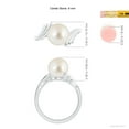 thumbnail image 5 of ANGARA South Sea Cultured Pearl Ring with Wing Motifs in 14K White Gold for Women | June Birthstone, Birthday, Anniversary, Jewelry Gift for Women | Pearl Ring, 5 of 9