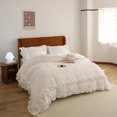 thumbnail image 2 of Bedding Duvet Cover With Pillowcase Set Washed Cotton Ruffle Edge White King Size, 2 of 4