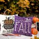 thumbnail image 3 of Juego de 4 fundas de almohada CHAO de Otoño 18x18 pulgadas con Alfabeto de Calabaza, 3 of 5