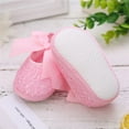 thumbnail image 4 of Infant Baby Girls Princess Bowknot Soft Sole Cloth Crib Shoes Sneaker, 0-18M, 4 of 5