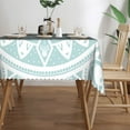 thumbnail image 3 of Duck Egg Blue Flower Mandala Bohemian silver and white Tablecloth 60x120 Inch, Washable Waterproof Rectangular Table Cover for Party Picnic Dinner Decor, 3 of 5