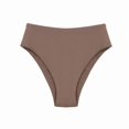 thumbnail image 4 of Women'S Large Size Cotton Half-Cover Hip High Waist Solid Color High Slit Briefs Camel M, 4 of 9