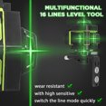 thumbnail image 4 of Máquina de nivel Irfora Herramienta de nivel multifuncional de 16 líneas Línea horizontal vertical con función de autonivelación con barra de extensión de aleación ajustable de 1,5 M y 3 alturas Irfora Máquina de nivel, 4 of 7