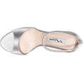 thumbnail image 5 of NINA Womens Silver Crystal Like Beaded Detail Flexible Outsole Ankle Strap Cushioned Volanda Almond Toe Stiletto Zip-Up Dress Sandals Shoes 11 M, 5 of 6