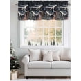 thumbnail image 5 of Whale Coastal Curtain Valances for Windows, Ocean Coral Beach Summer Black Kitchen Valance Window Treatment, Light Filtering Block Curtains for Bathroom/Bedroom/Living Room 42'' x 12'', 5 of 9