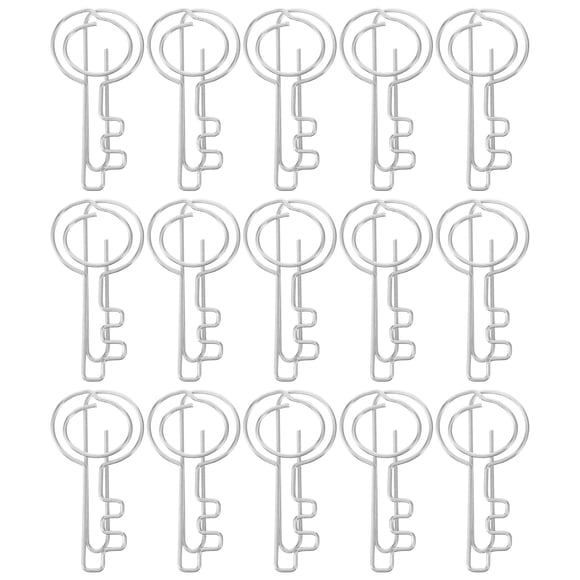 SHOWERORO 20Pcs Decorative Key-Shaped Paper Clips Metal Document Holders for School Home Office Use