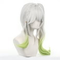 thumbnail image 3 of JJKcosplay Game Nahida Cosplay Wig for G-I Silver Mix Green with Bangs Ponytail Party Halloween Wig, 3 of 5