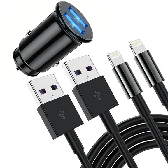 Fast Car Charger,Car Charger,with 2 Pack cable，Compatible with iphone Charger，for iPhone 14,iPhone 13,iPhone 12，iPhone 11