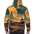thumbnail image 7 of Salouo Sunset Desert Journey Pattern Men's Fall Hoodie Sweatshirt,Sport Hoodie with Pockets for Men Pullover Casual Hooded Sweatshirt-Small, 7 of 7