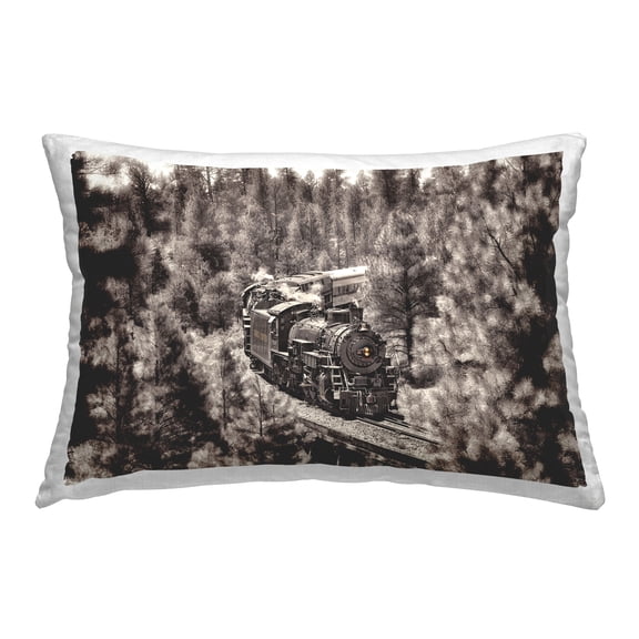 Stupell Industries Train on Curving Path Decorative Printed Throw Pillow Design by David Drost .