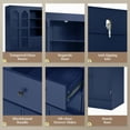 thumbnail image 6 of Harper & Bright Designs Farmhouse Kitchen Pantry Cabinet with Hutch, Tall Kitchen Storage Cabinet with Glass Door and Drawer, Freestanding Hutch with Shelves and Pull-out Trays, 75", Blue, 6 of 14
