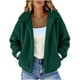 thumbnail image 2 of HongQid Women's Coat Casual Lapel Fleece Fuzzy Faux Shearling Zipper Coats Warm Winter Cropped Outwear Jackets, 2 of 8