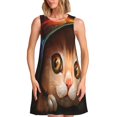 thumbnail image 1 of Fotbe Animal Cat Vestido de Verano sin Mangas para Mujer – Vestido Midi Línea A, Estilo Camiseta Floral, Vestido Playero Casual y Fluido, 1 of 7