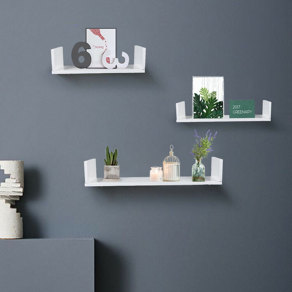 3 pcs Showcase Display Floating Shelves Ledge Wall Mounted Shelf Home Decor 
