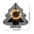 thumbnail image 7 of Stylish Metal Hanging Christmas Tree Wind Spinner - Concentric Black Lines with Golden Perfect for Yard & Garden Decor, 7 of 7