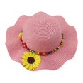 thumbnail image 4 of ZHOGXU Kids Sun Hat With Wide Brim Flower Applique Beach For Girls Outdoor Play Wear, 4 of 4