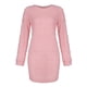 thumbnail image 4 of ICHUANYI Clearance And Winter Women Causal Solid Long Sleeve Loose Hairy Sweater Pullover Dress(Pink, M) ICHUANYI WER2023081503365, 4 of 7