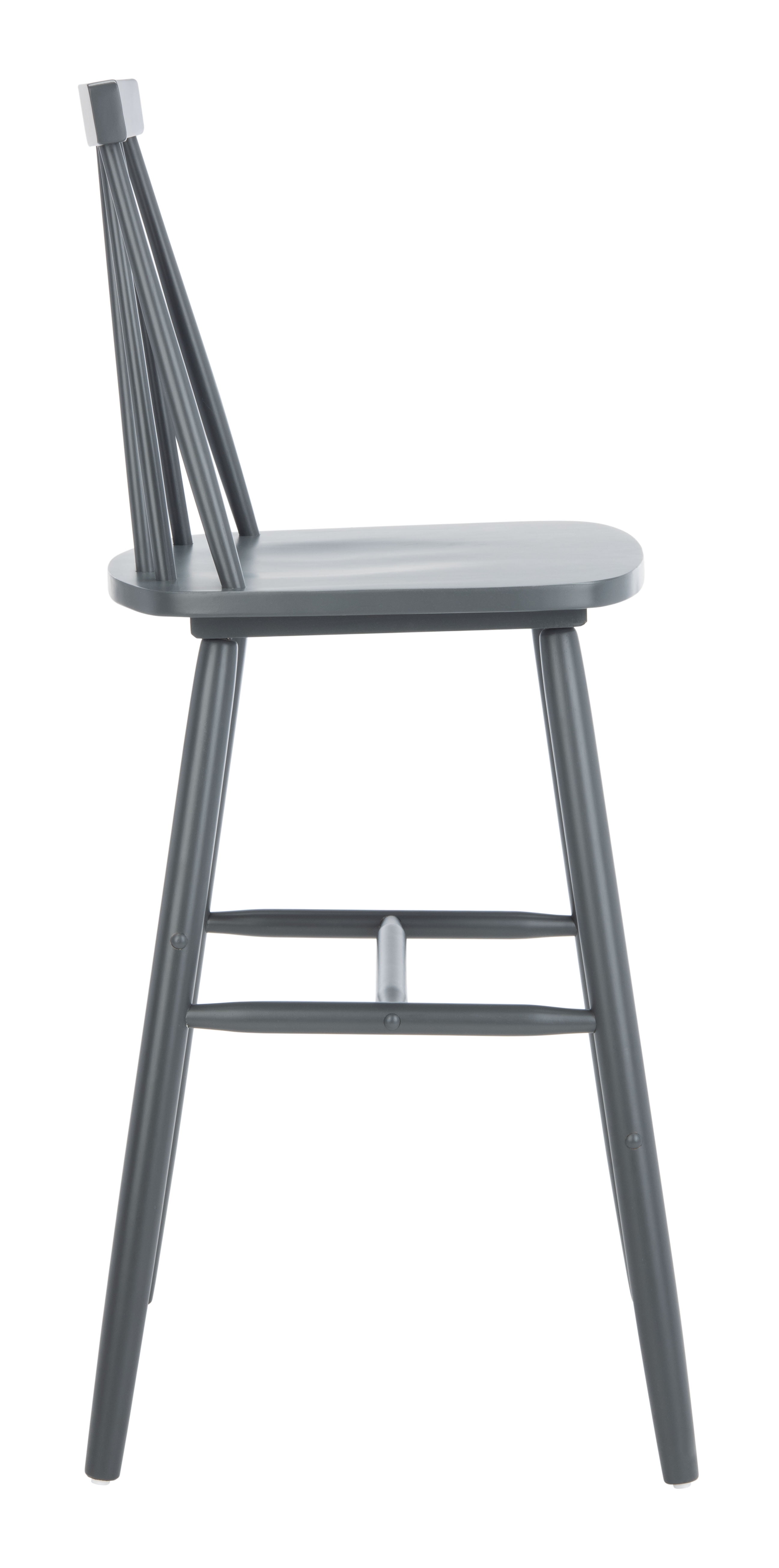 SAFAVIEH Beaufort Solid Spindle Back Bar Stool with Footrest, Grey