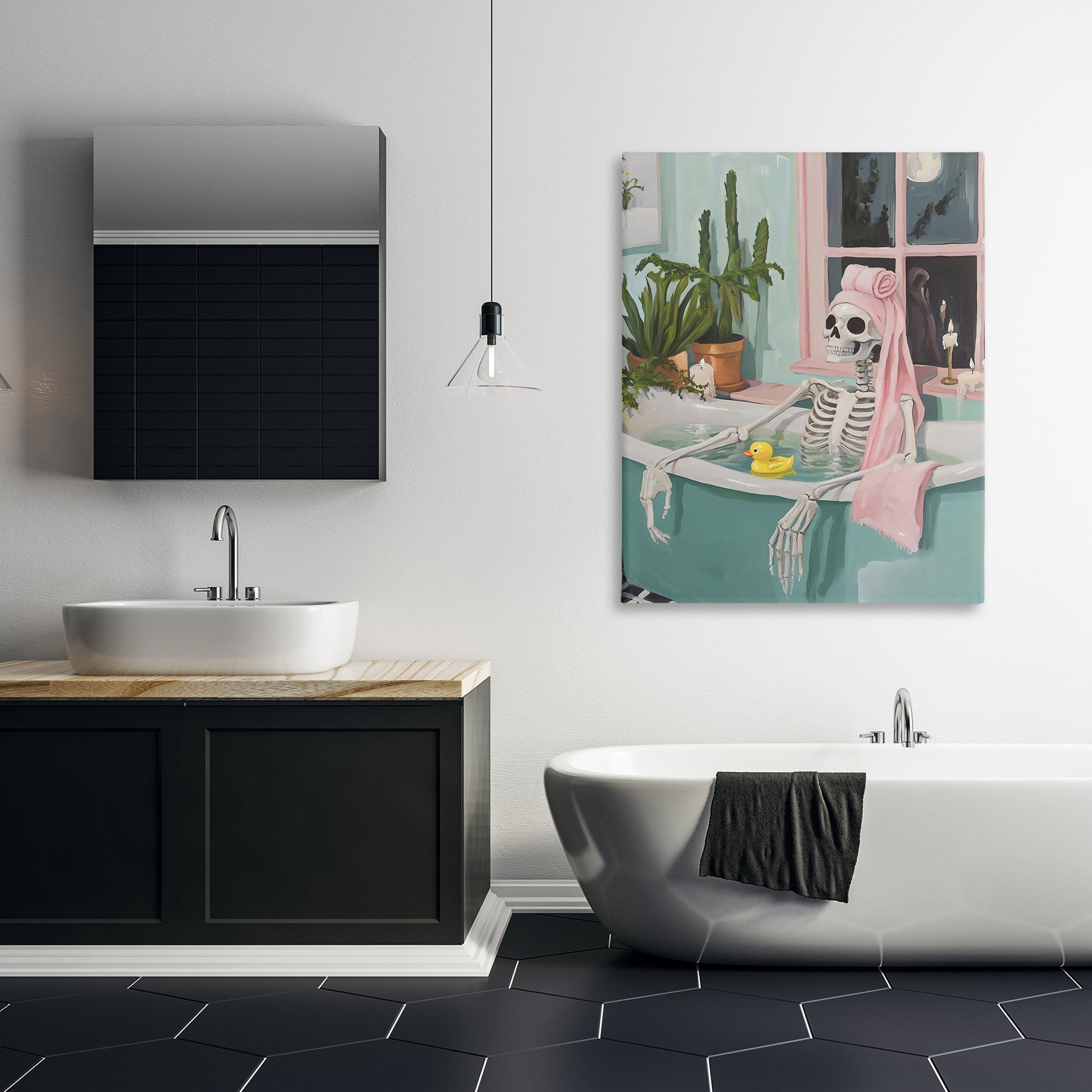 Stupell Industries Midnight Soak Skeleton Canvas Wall Art, design by The Prints Vibe