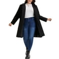 thumbnail image 3 of GRACE & GRANDEUR Women's Plus Size Winter Coats Single Breasted Jackets Long Trench Coats 3X Black, 3 of 8