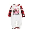 thumbnail image 2 of Family Christmas Pajamas Matching Sets Letter Graphic Long Sleeve Crewneck Shirts and Plaid Long Pants Cute 2 Piece Pj Loungewear Party Trendy Sleepwear, 2 of 6
