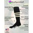 thumbnail image 2 of MadSportsStuff Dugout 3-Stripe Softball Socks - Black/Vegas Gold/White, Small, 2 of 2