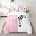 thumbnail image 2 of Homewish Female Men Wildlife Zebra Twin Bedding Sets 7-Piece,Jungle Animal Stripes Bedding Comforter Set Microfiber,Vintage Aesthetic Breathable Sheet Sets,Luxury Bedroom Decor,Reversible, 2 of 8
