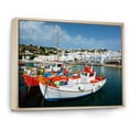 thumbnail image 2 of Designart "Finishing Boat At A Greek Port" Hunting & Fishing Floater Framed Wall Art Prints, 2 of 5