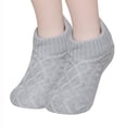 thumbnail image 3 of Adult Winter Slipper Socks Fleece Lined Thick Warm Non Slip Floor Socks Indoor House Socks Knit Low Cut Slipper Socks For Women Men Cozy Soft Bed Socks Thermal Cold Weather Footwear (Gray), 3 of 5