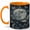 Orange, variant on Moon Moth Night 11oz Ceramic Mug, Dark Celestial Art