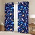 thumbnail image 2 of Homewish Cartoon Rocket Curtains Pack of 2 (42x84 Each) for Preppy Children Boys,Outer Space Curtains Blackout,Universe Galaxy Planet Bedroom Curtains,Ultra Soft Home Decor, 2 of 6