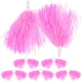 thumbnail image 2 of Pompones de escuadrón de vítores de 12 piezas manejaron vheering poms juegos deportivos baile pompones de plástico, 2 of 5