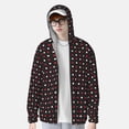 thumbnail image 4 of Daiia Red and white polka dots UPF 50+ Sun Protection Hoodie Jacket Lightweight Long Sleeve Sun Shirt for Women Men with Pocket Hiking Outdoor-X-Large, 4 of 9