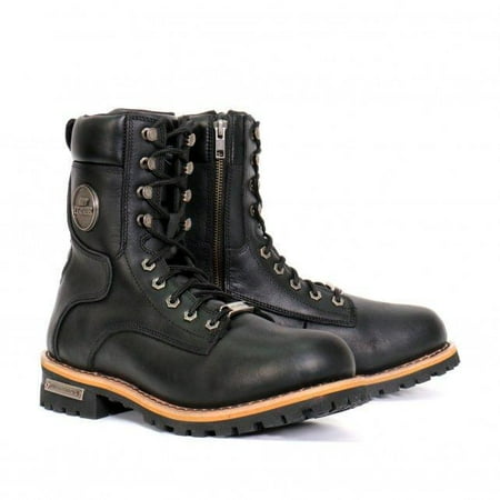 

Hot Leathers BTM1011 Men s 8 Inch Two Tone Logger Leather Lace Up Boots