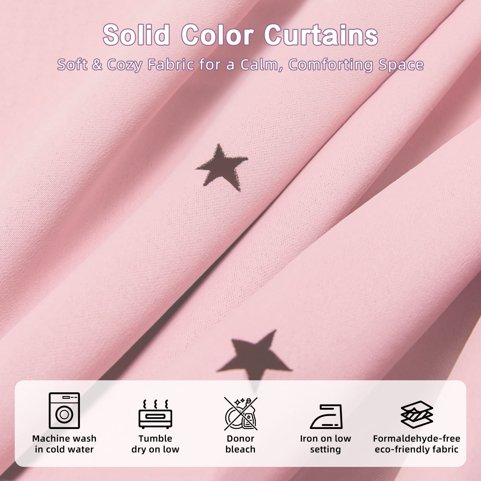 CshidWorld Blackout Curtains for Girls Kids Bedroom, Colorful Double Layer Star Cut Out Curtains for Girls Room Nursery Home Decor, 52''x 63'', 1 Panel