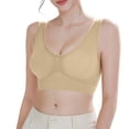 thumbnail image 5 of Nooxsoe No Underwire Bras Women’s Bras Push Up Tshirt Jelly Bras for Women Underwire Bras for Women Wireless Bras for Women Bras for Women Supportive Bra Everyday Bra Sports Bra Brown XL, 5 of 8