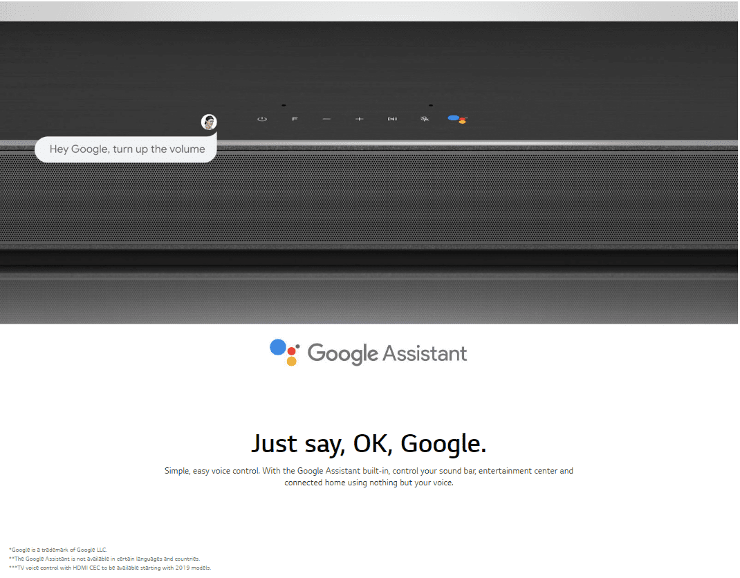 LG 3.1.2 Channel High Res Audio Soundbar with Dolby Atmos and Goolge Assitant Built-In - SN8YG