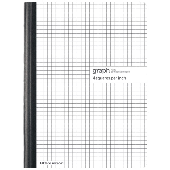Office Depot® Brand Composition Book, 8-1/2" x 11", Quadrille Ruled, 80 Sheets, White