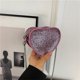 thumbnail image 4 of Glitters Heart Shape Purse Mini Crossbody Bag with Sequins Shoulder Bag Youthful Fashion Accessory for Women and Girls Silver, 4 of 4