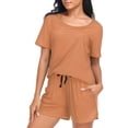 thumbnail image 5 of joogoo Women's Pajama Set Dark Orange Paint Short Sleepwear Loungewear with Pockets XXL, 5 of 7