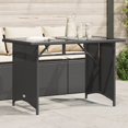 thumbnail image 1 of vidaXL Garden Table with Glass Top Black 110x68x70 cm Poly Rattan, 1 of 5