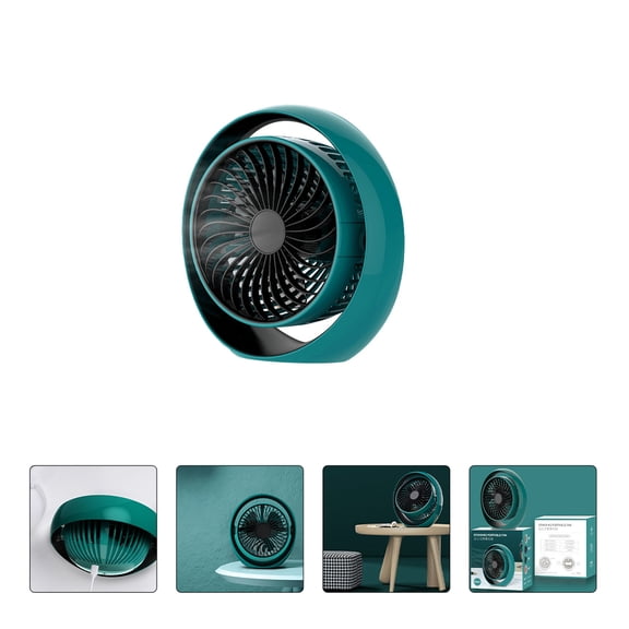 ETEREAUTY Rechargeable Quiet Fan with 3 Speed Modes, Green Portable Cooling Fan for Home and Office Use