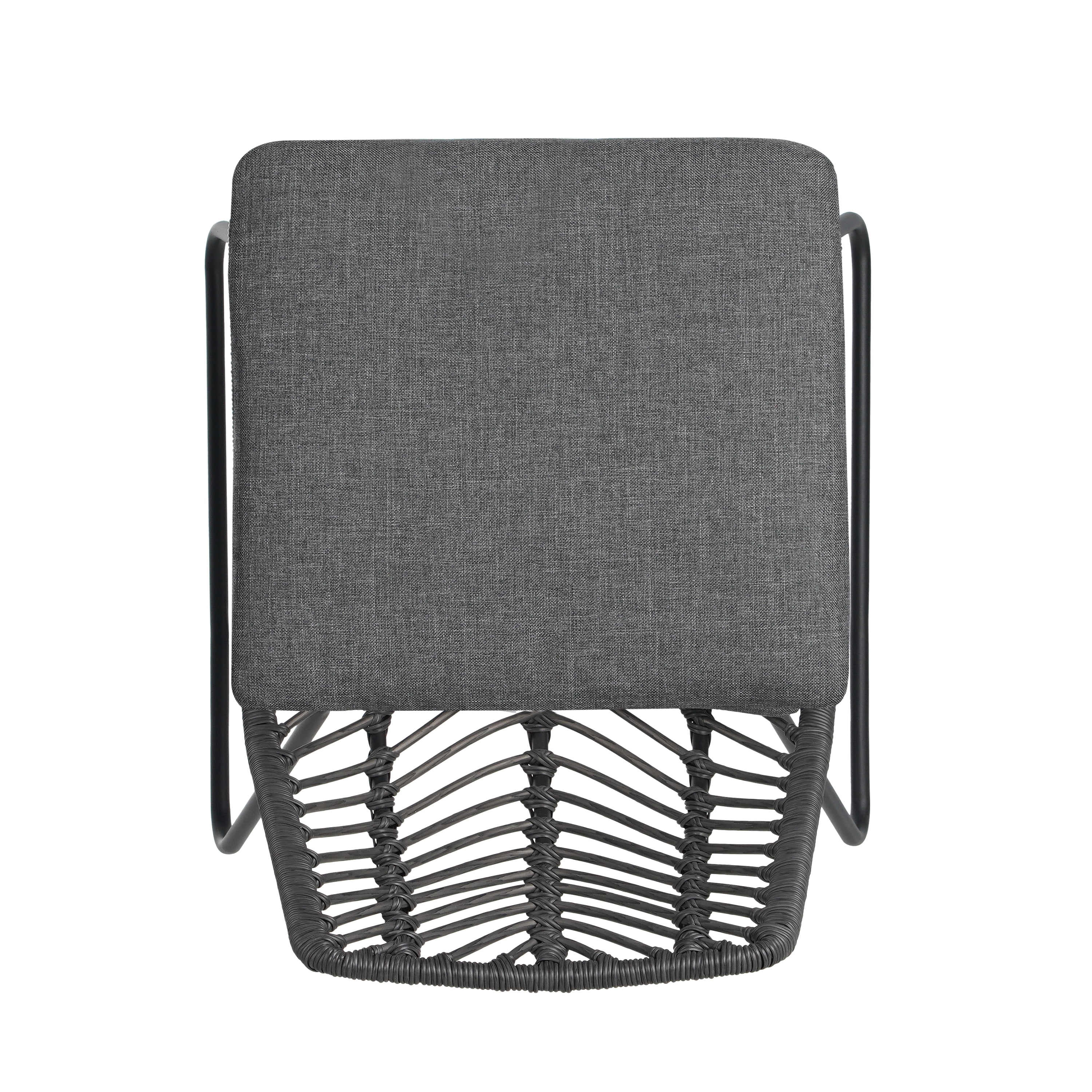 Set of 2 DEJA Outdoor Dining Chairs with Gray PE Rattan and Iron Frame, Water-Resistant Patio Chairs and Garden Seating with Cushions, Gray