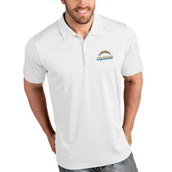 Men's Antigua White Los Angeles Chargers Tribute Polo