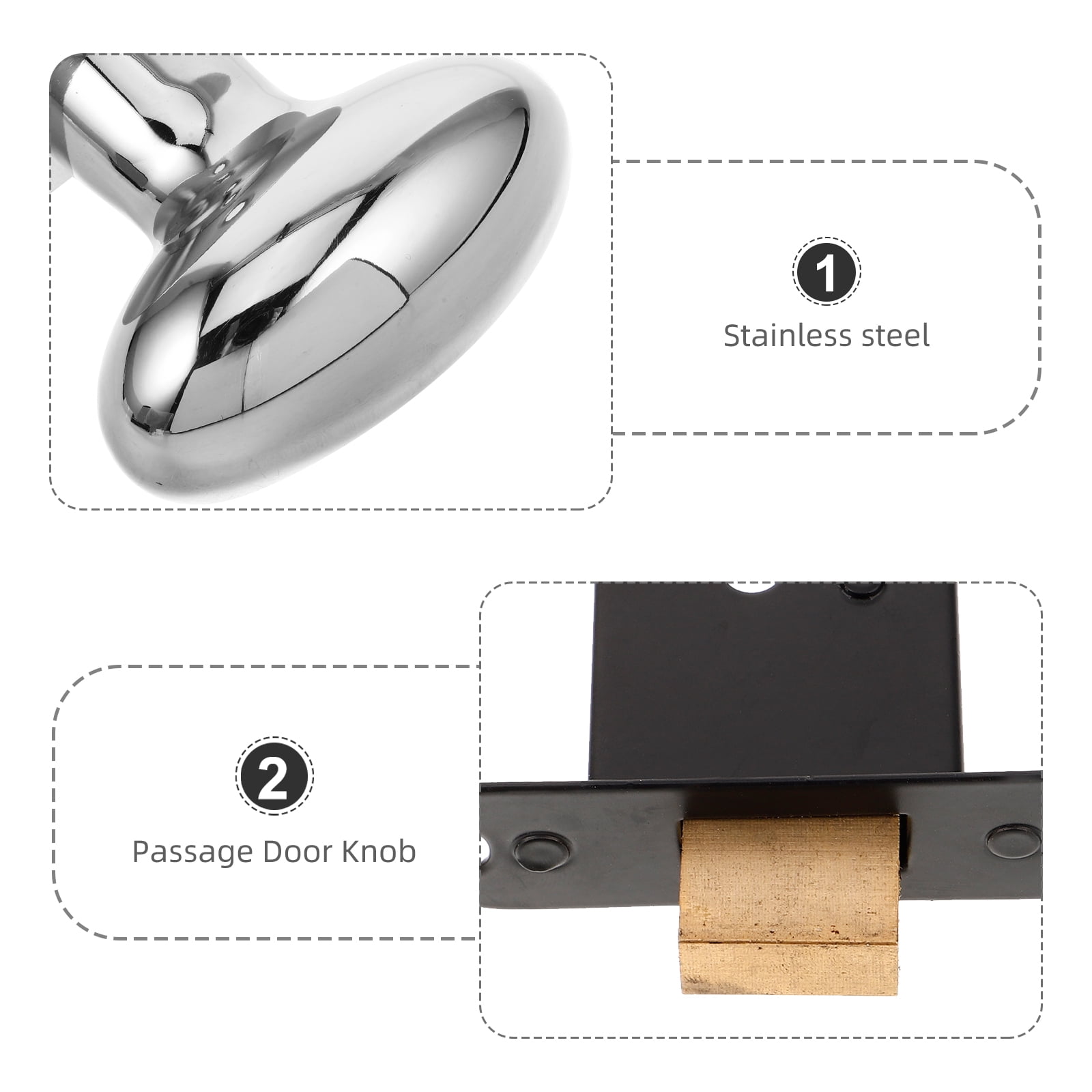 Invisible Door Lock for Cabinets and Doors, Hidden Door Knob Latch with Double Deadbolt Security, Home Safety Hardware