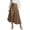 Coffee, variant on Maxi Flowy Skirts for Women Summer Elastic High Waisted Dressy Casual Ruffle Asymmetrical Hem Long Linen Wrap Skirt