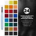 thumbnail image 2 of Sakura Koi Pocket Field Sketch Kit - Watercolor Sets for Painting On the Go - 24 Colors + Iridescent Medium 5 mL Tube - 1 Water Brush - 1 Sponge - 1 Palette, 2 of 8