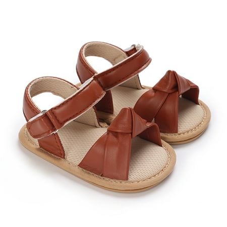 

Baby Girls Bowknot Leather Sandals Shoes Anti-Slip Soft Sole Princess Shoes for Summer 0-18M