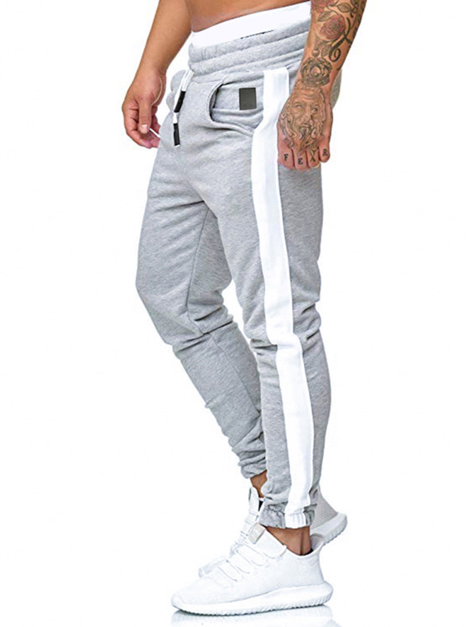 Mens Fleece Tracksuit Bottoms Gym Sports Pants Jogging Jogger Running Trousers 